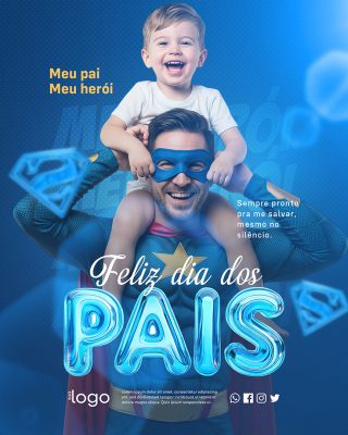 Feliz Dia dos Pais 10 de Agosto Social Media PSD Editável