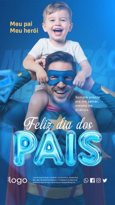 Story Feliz Dia dos Pais 10 de Agosto Social Media PSD Editável
