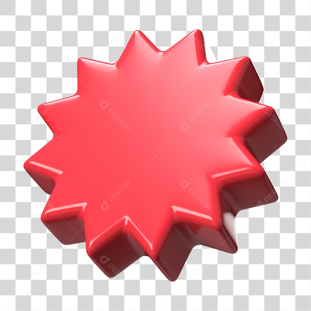Elemento 3D Selo Forma PNG Transparente