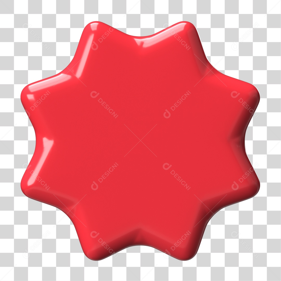 Elemento 3D Selo Forma PNG Transparente