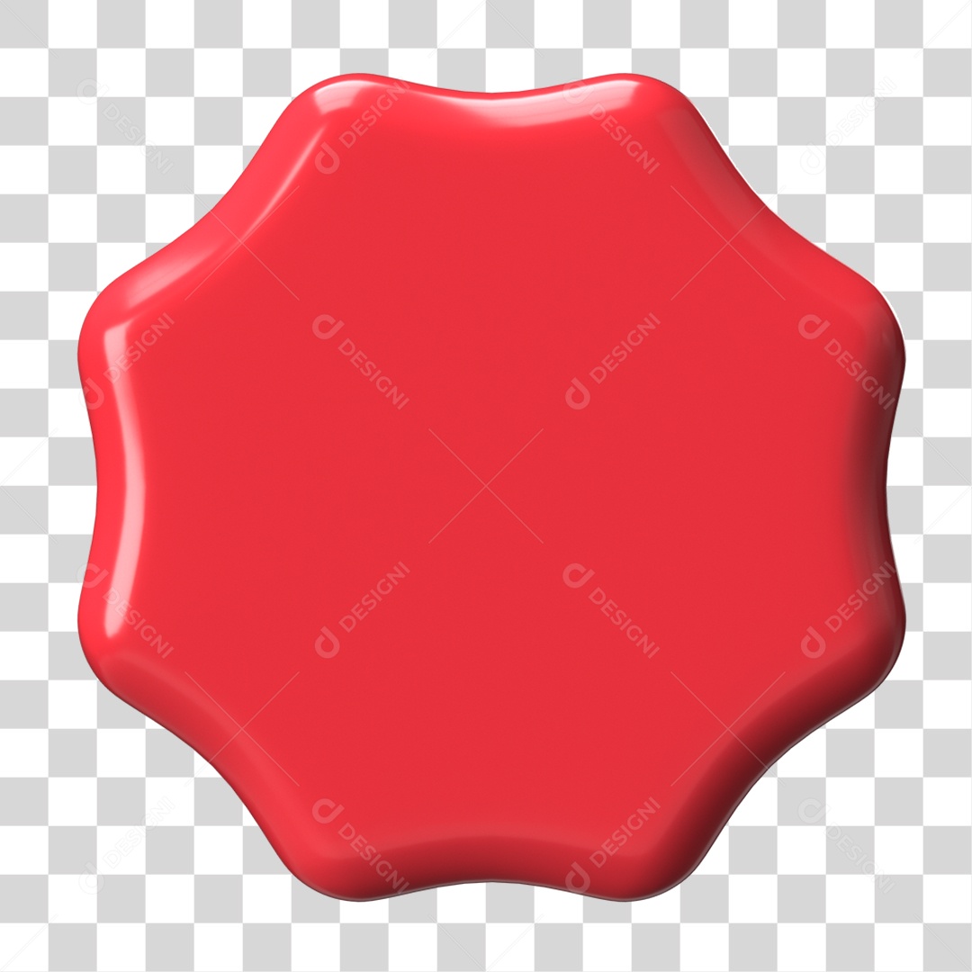 Elemento 3D Selo Forma PNG Transparente