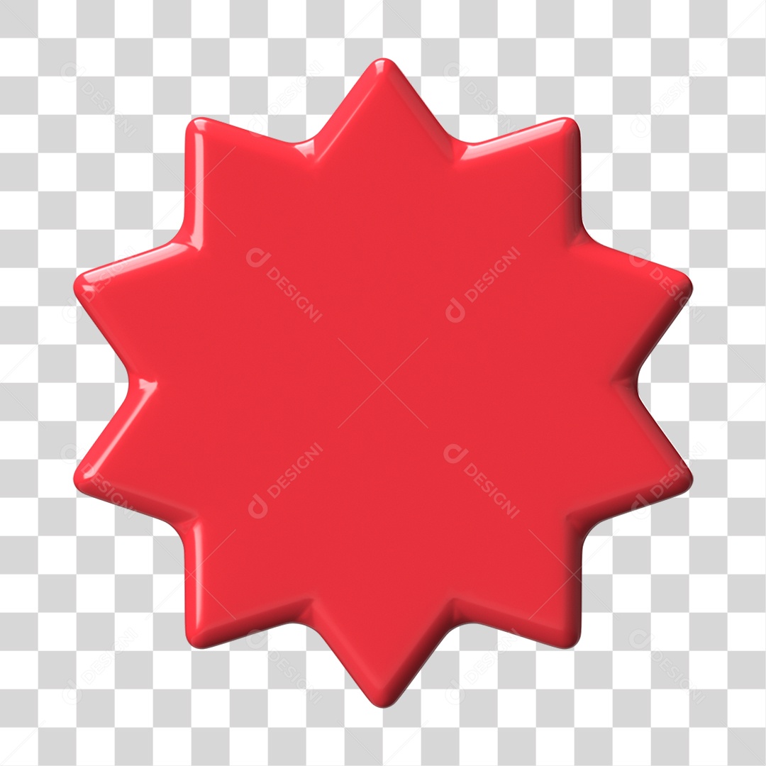 Elemento 3D Selo Forma PNG Transparente
