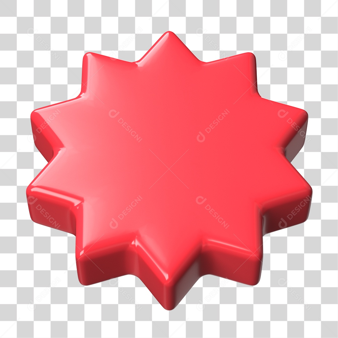 Elemento 3D Selo Forma PNG Transparente