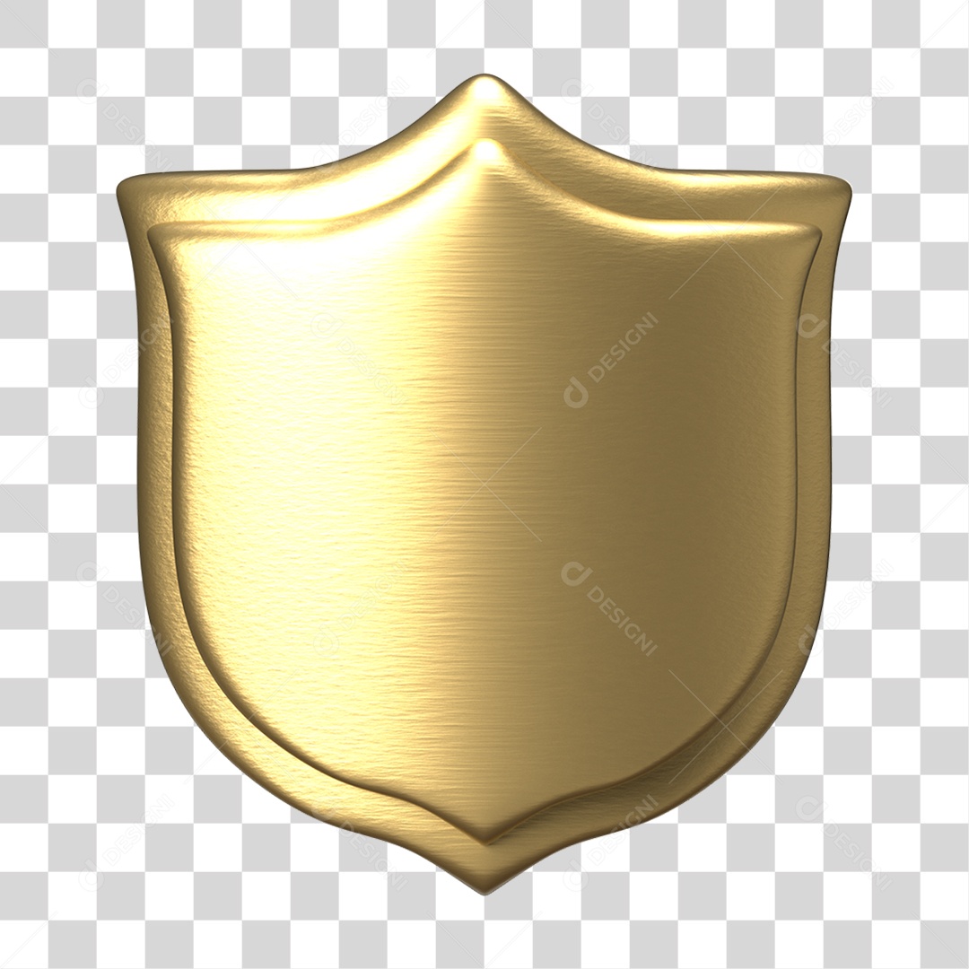 Elemento 3D Escudo Forma PNG Transparente