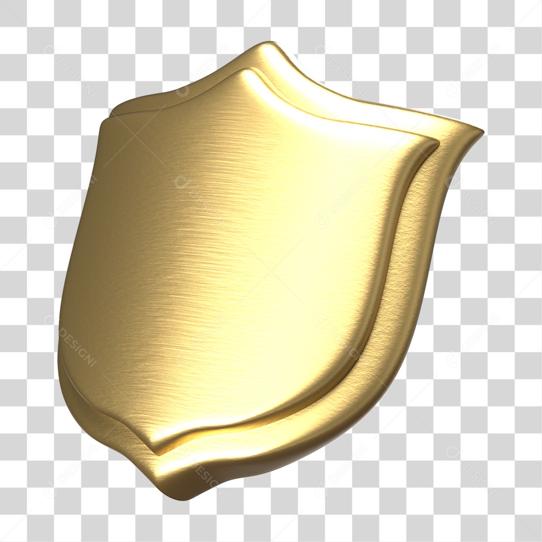 Elemento 3D Escudo Forma PNG Transparente