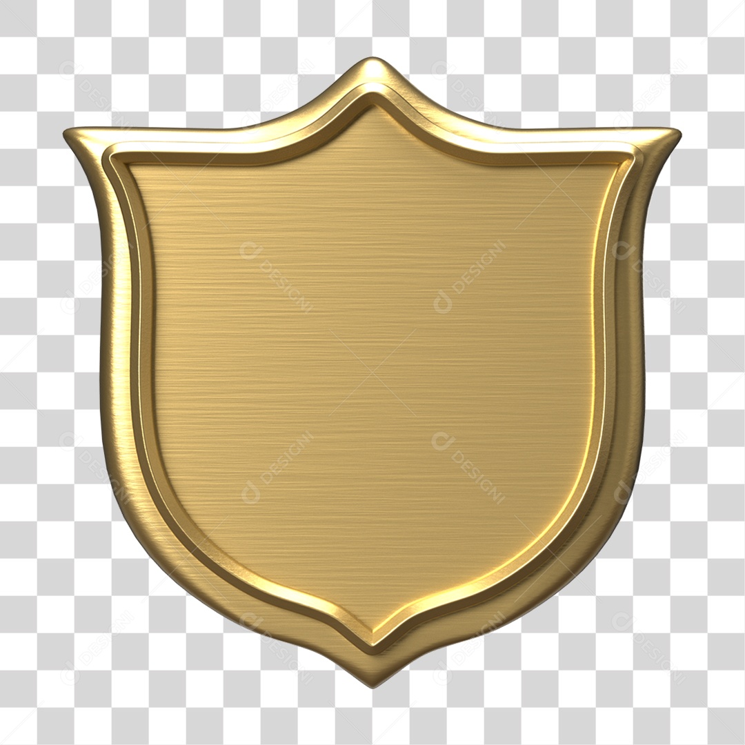 Elemento 3D Escudo Forma PNG Transparente