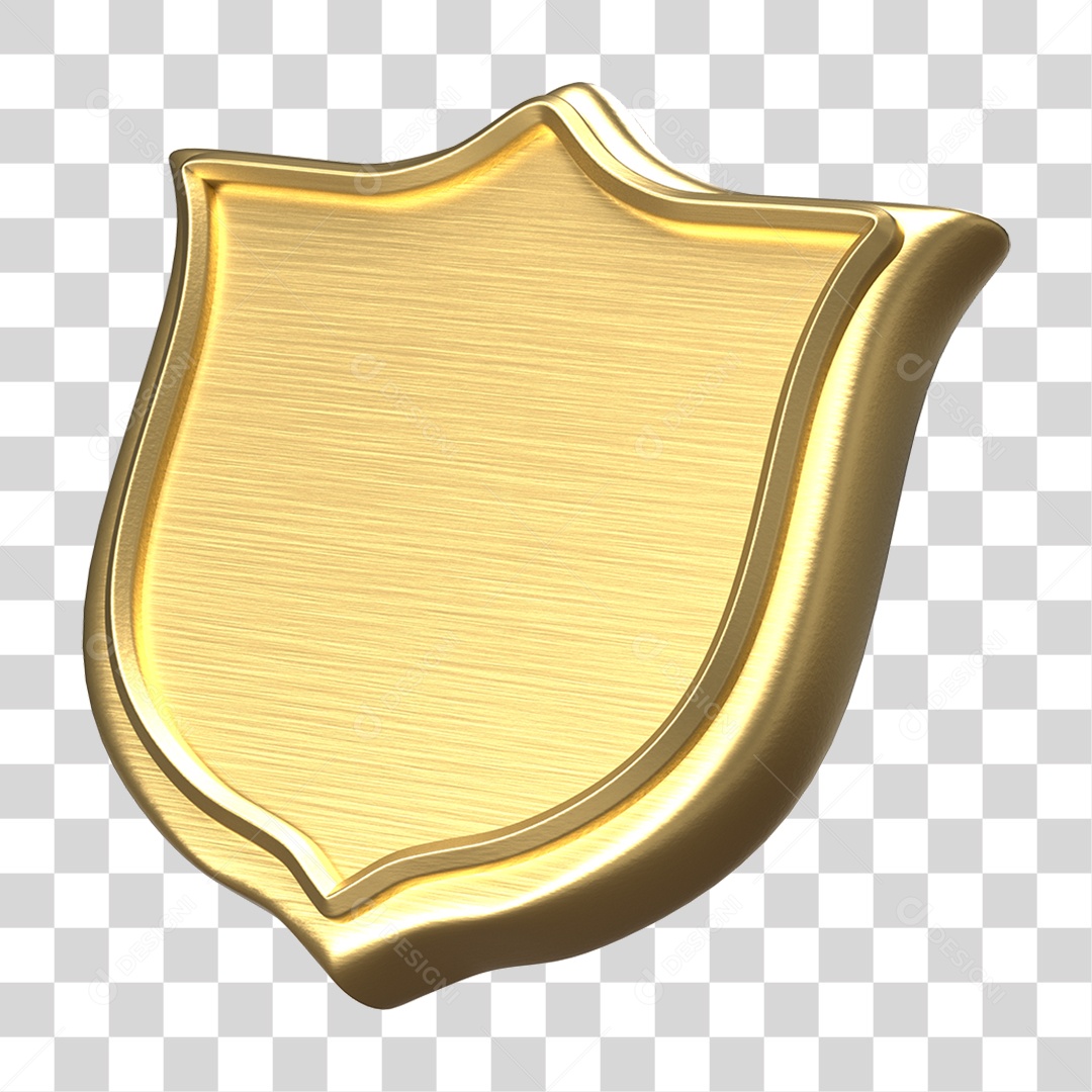 Elemento 3D Escudo Forma PNG Transparente