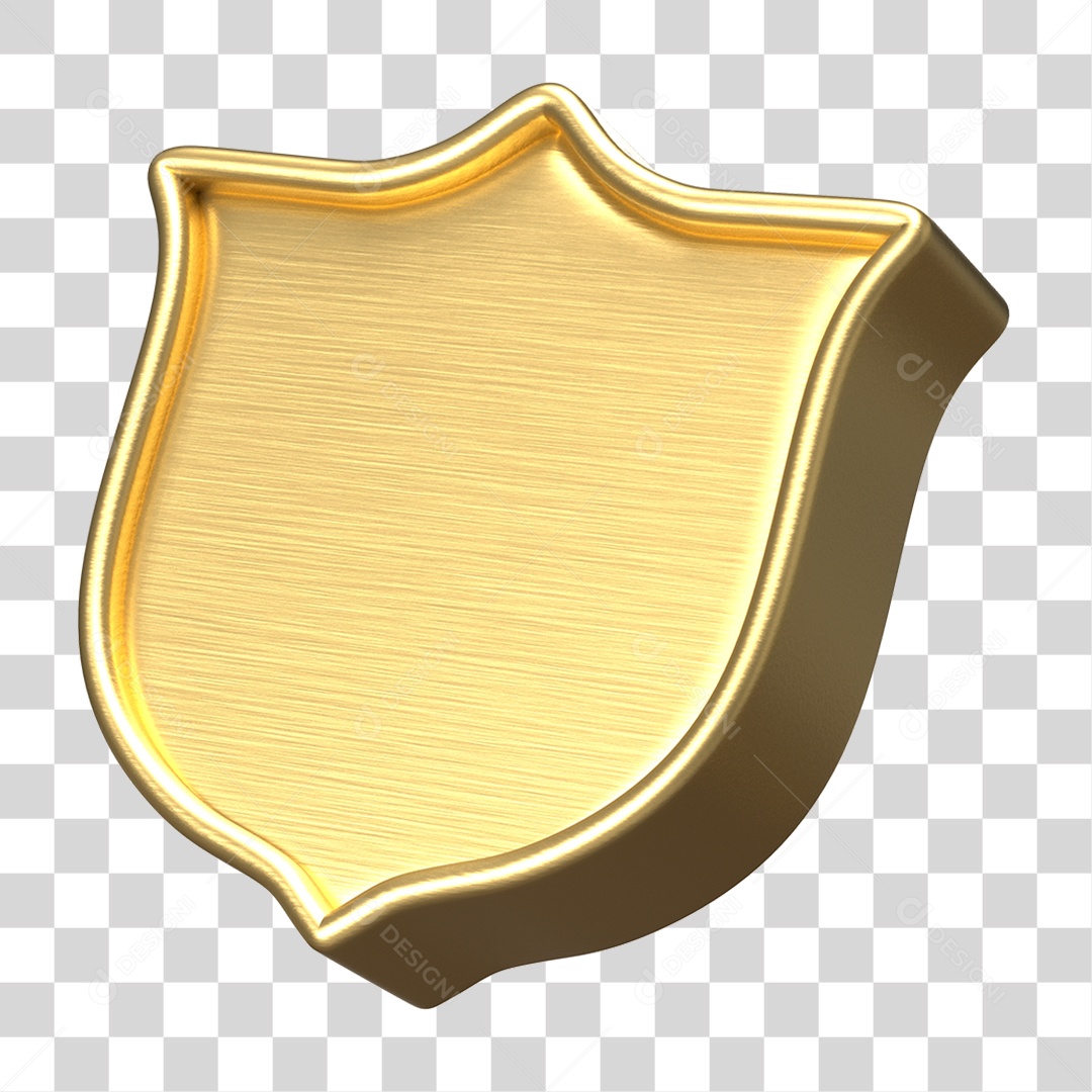 Elemento 3D Escudo Forma PNG Transparente