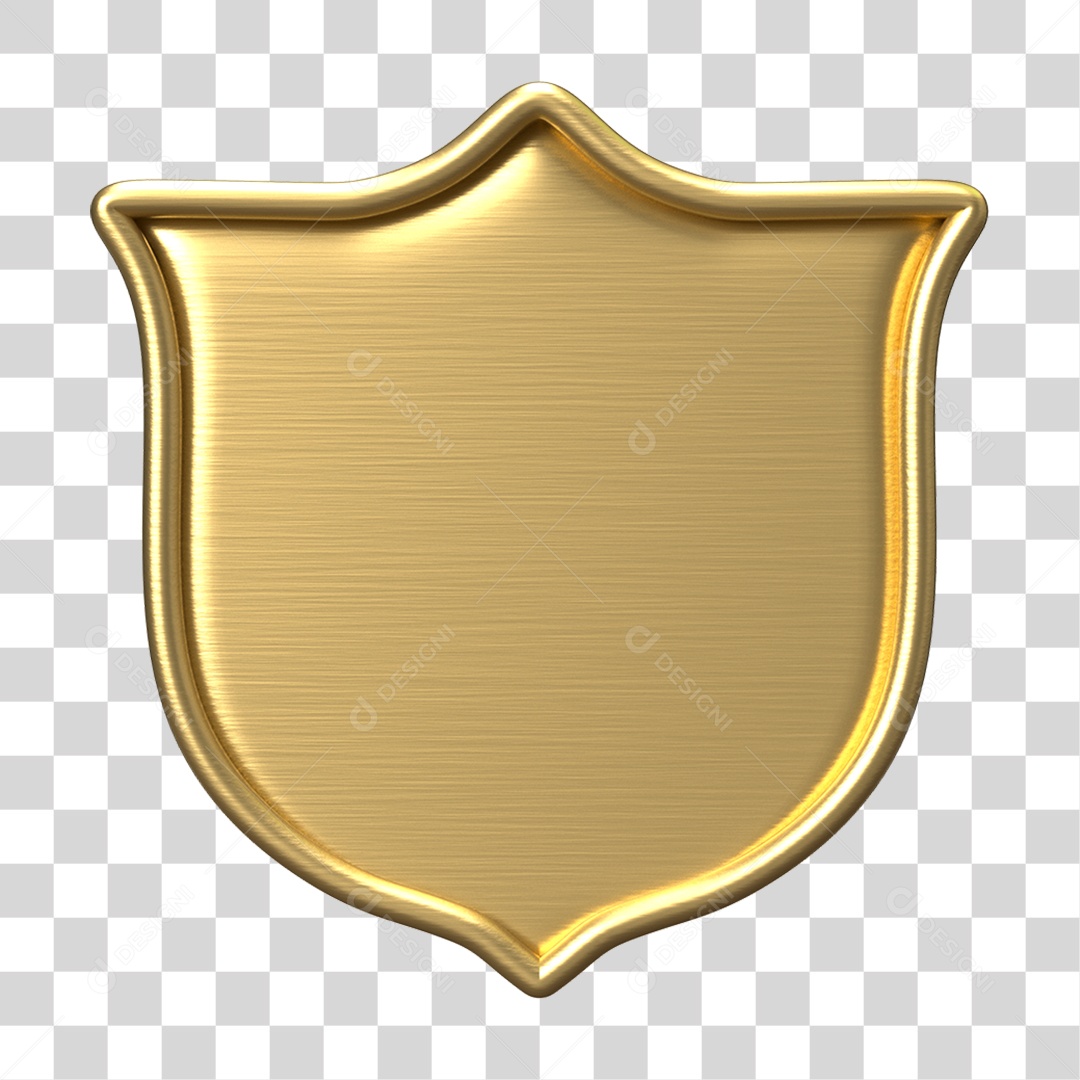 Elemento 3D Escudo Forma PNG Transparente