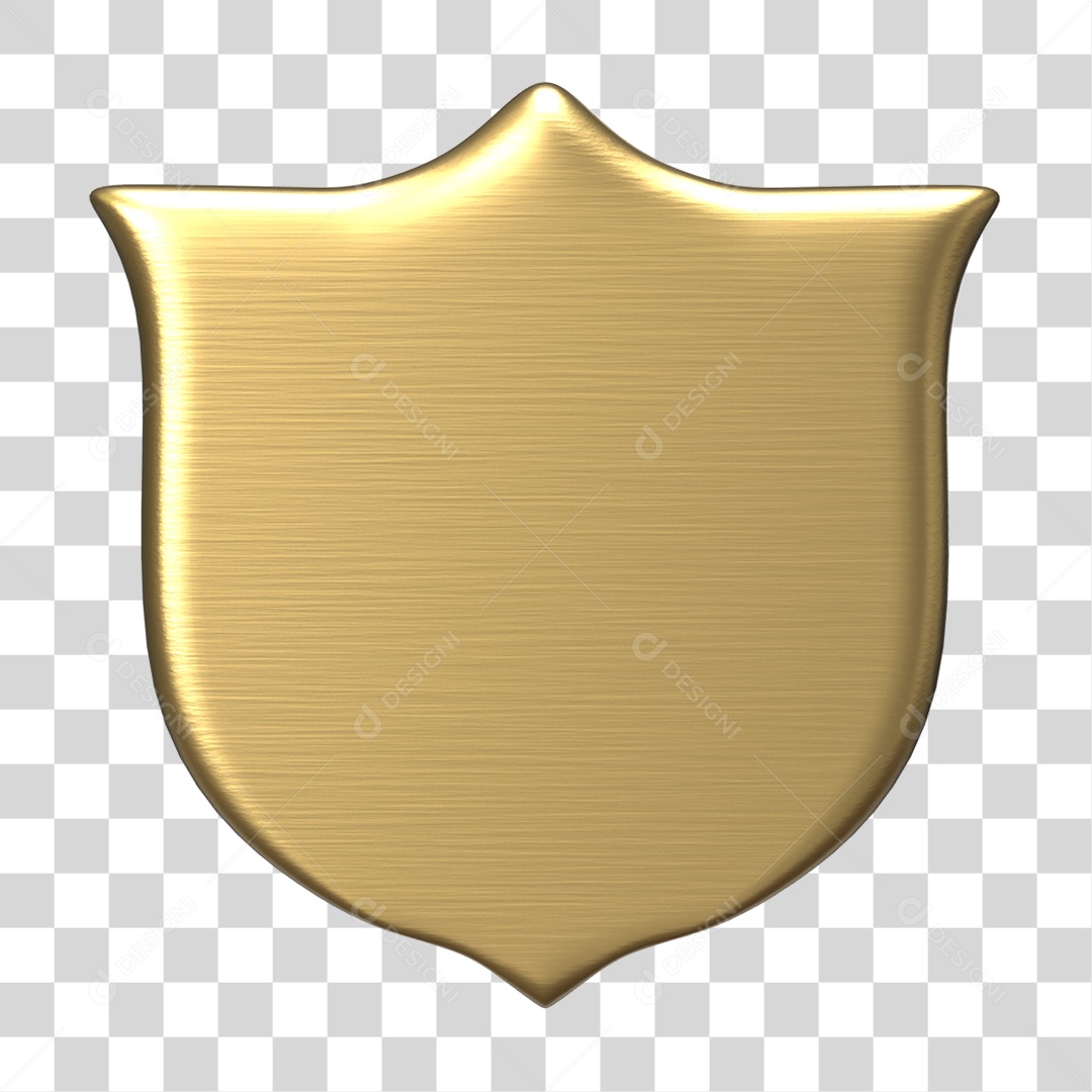 Elemento 3D Escudo Forma PNG Transparente
