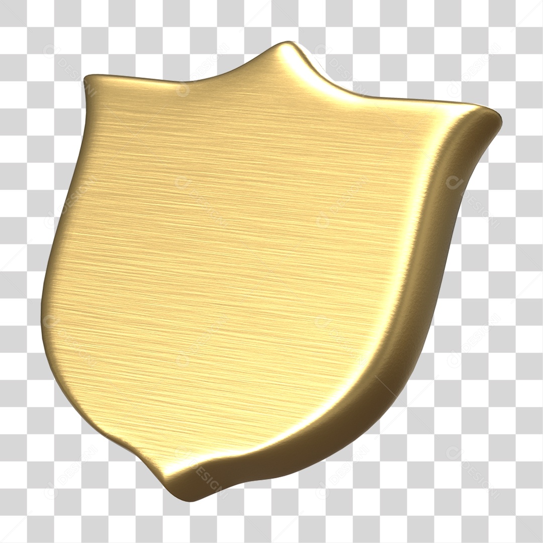 Elemento 3D Escudo Forma PNG Transparente