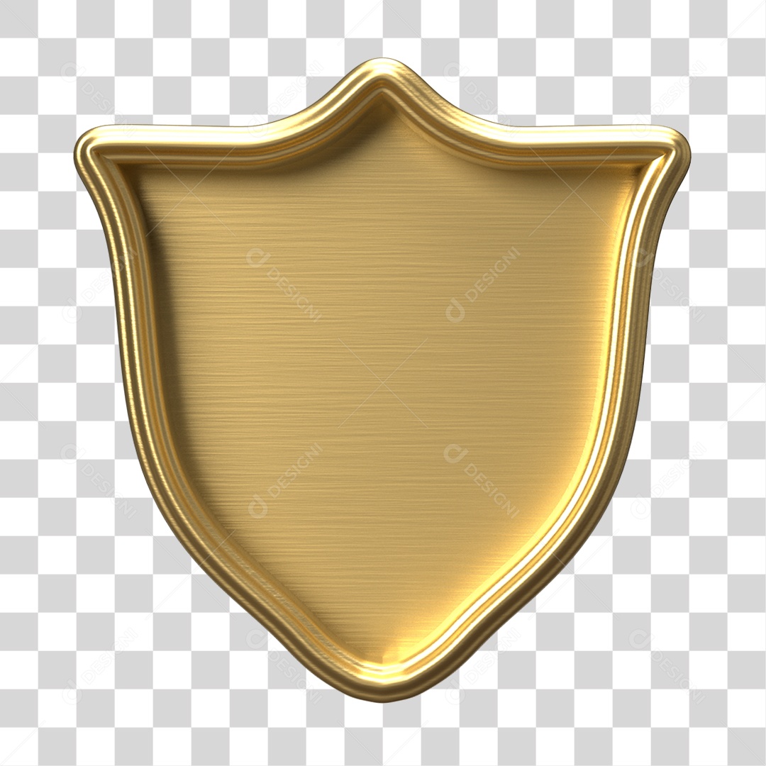 Elemento 3D Escudo Forma PNG Transparente