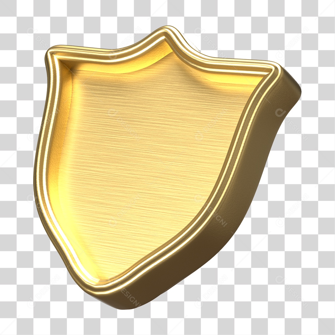 Elemento 3D Escudo Forma PNG Transparente