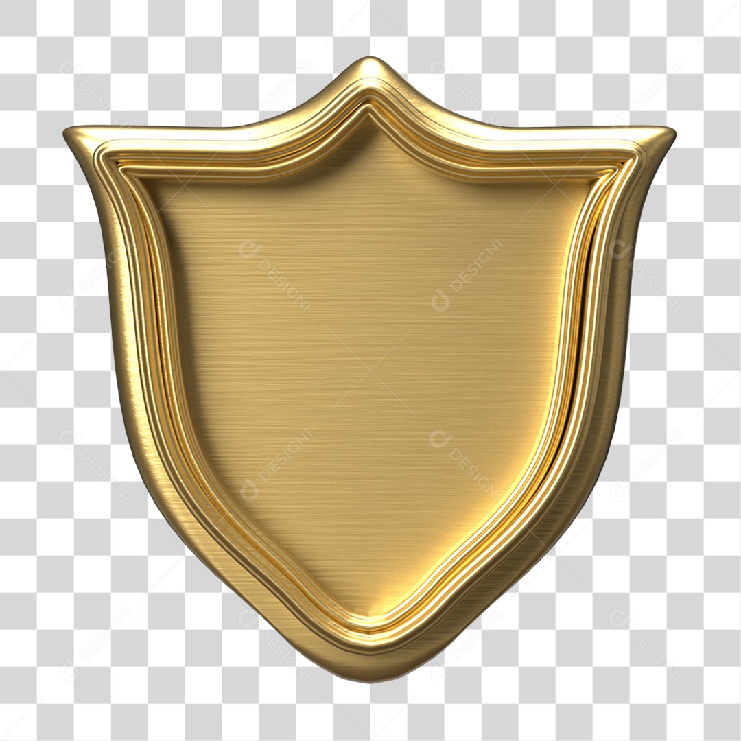 Elemento 3D Escudo Forma PNG Transparente