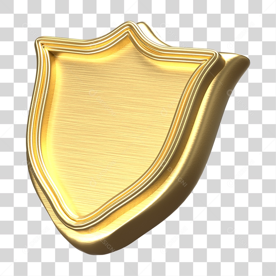 Elemento 3D Escudo Forma PNG Transparente