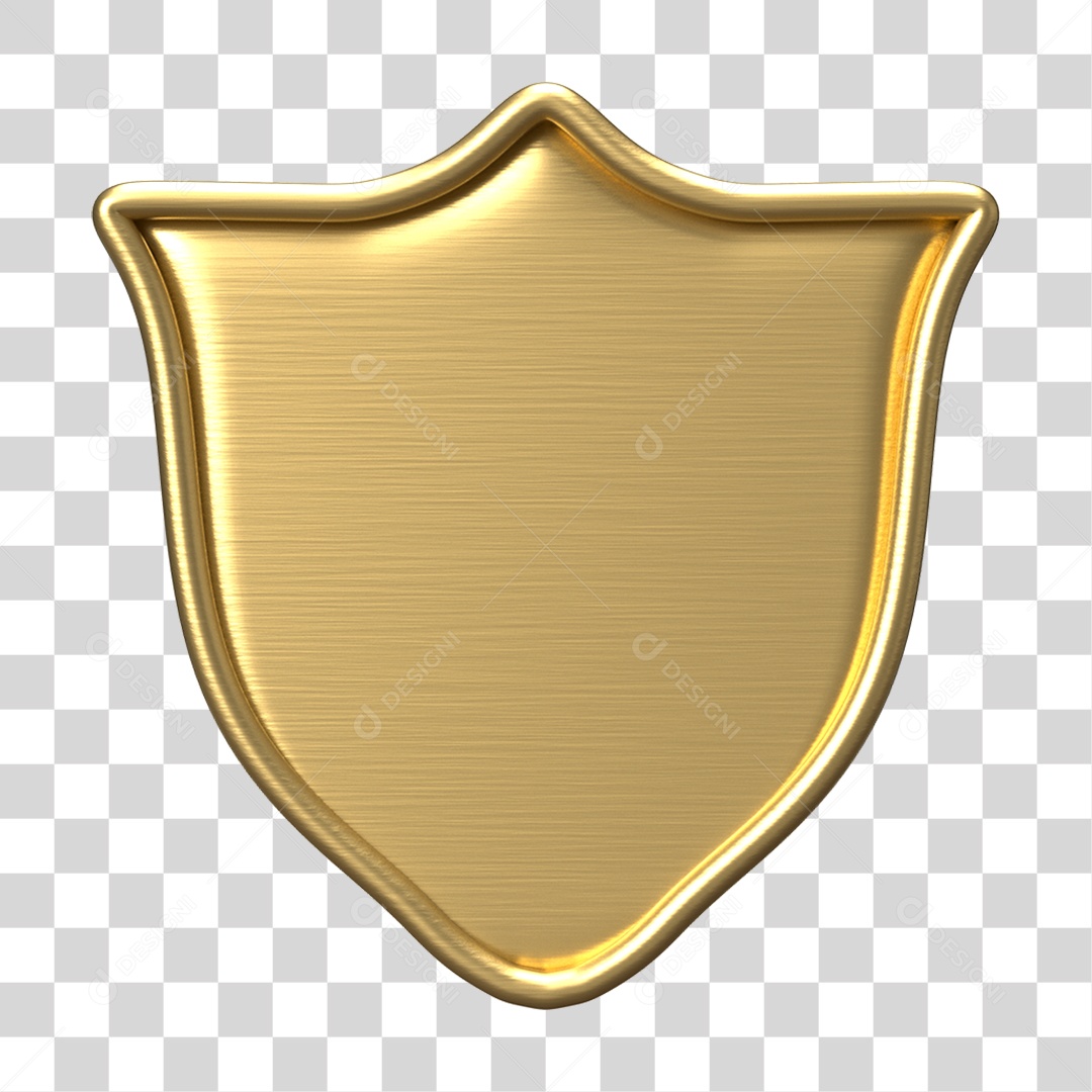 Elemento 3D Escudo Forma PNG Transparente