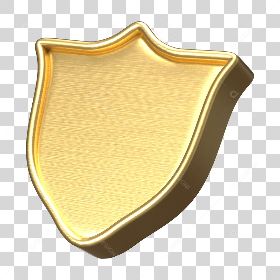 Elemento 3D Escudo Forma PNG Transparente