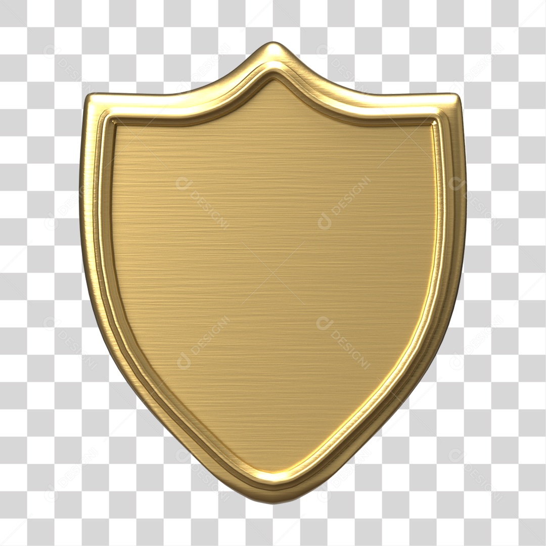 Elemento 3D Escudo Forma PNG Transparente