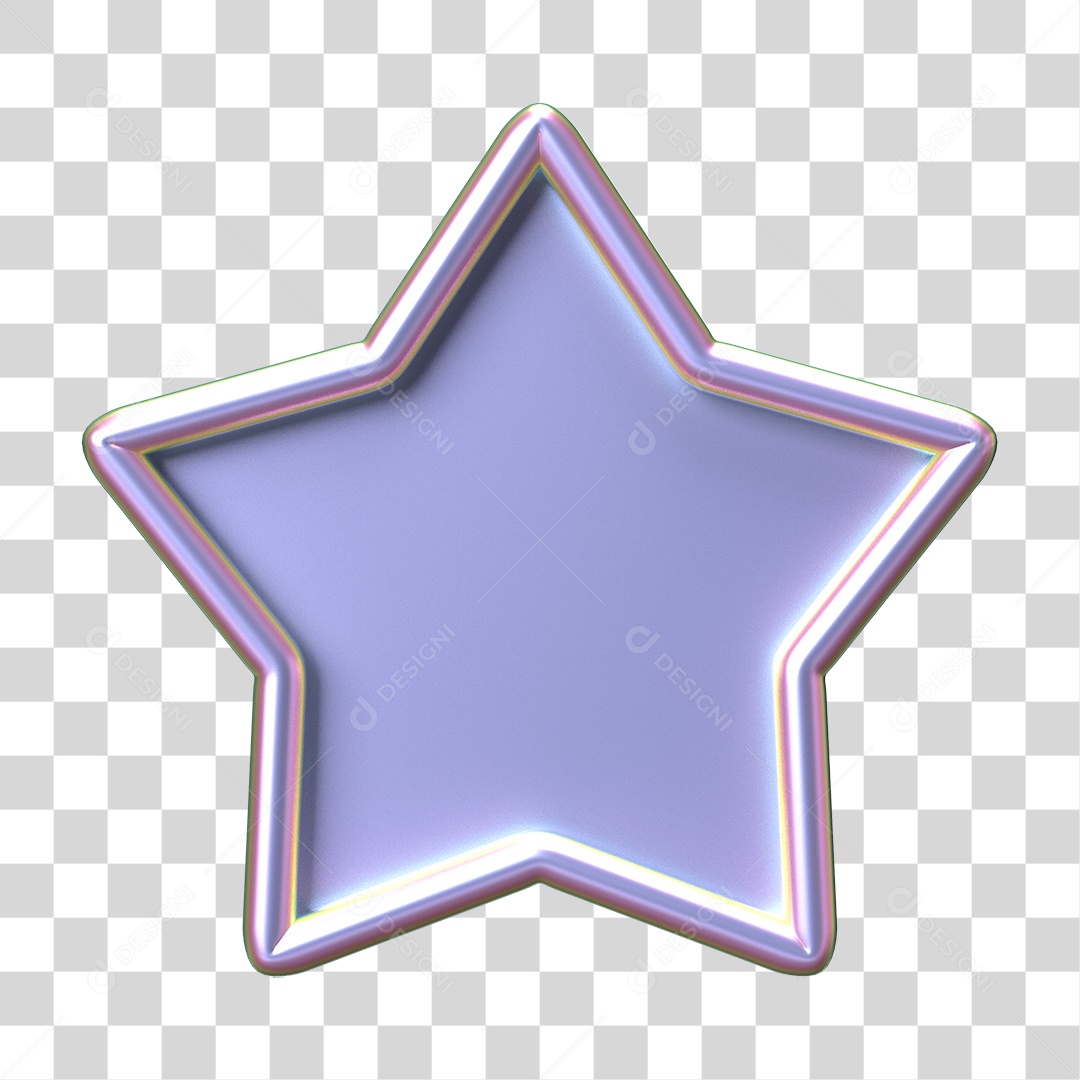 Elemento 3D Estrela Forma PNG Transparente