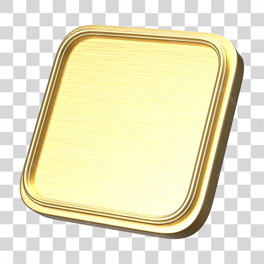 Elemento 3D Placa Forma PNG Transparente