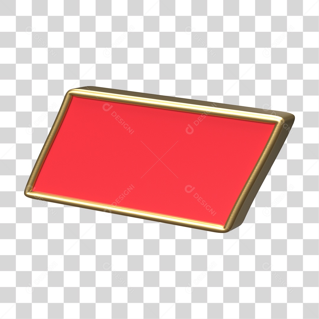 Elemento 3D Placa Forma PNG Transparente