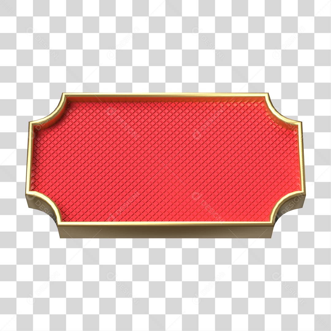 Elemento 3D Placa Moldura PNG Transparente