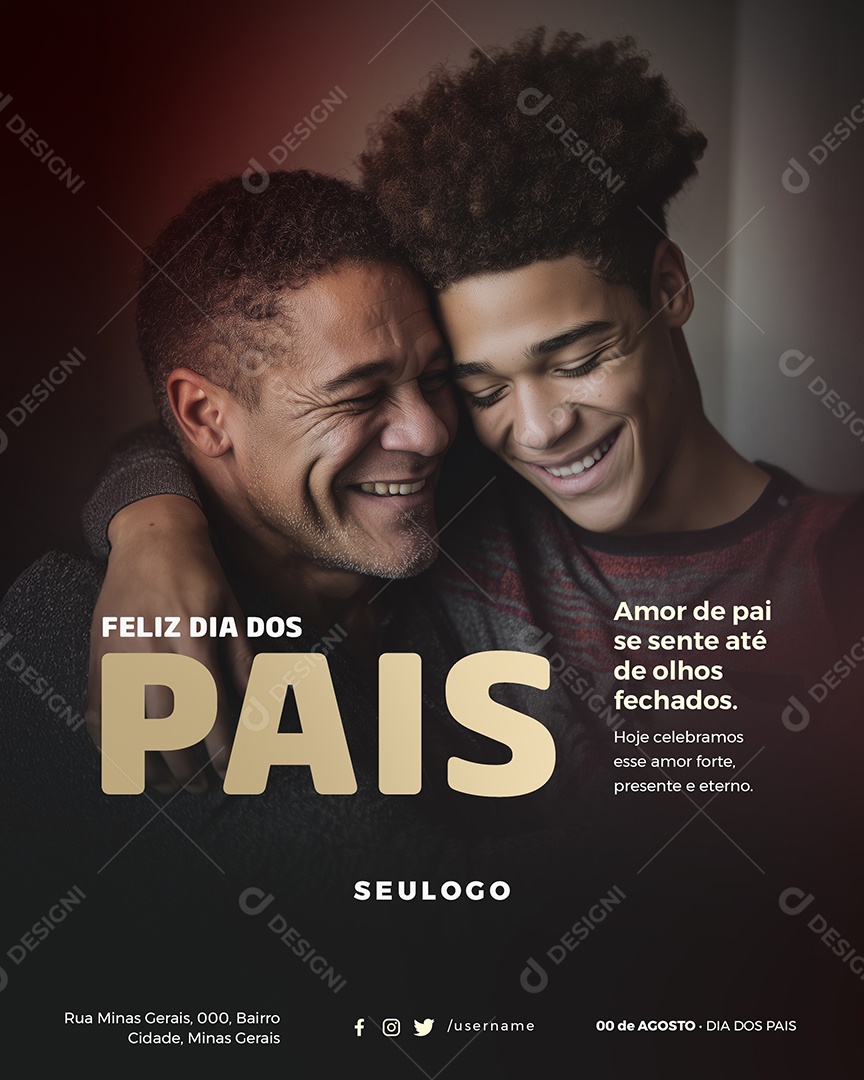 Feliz Dia dos Pais 10 de Agosto Social Media PSD Editável