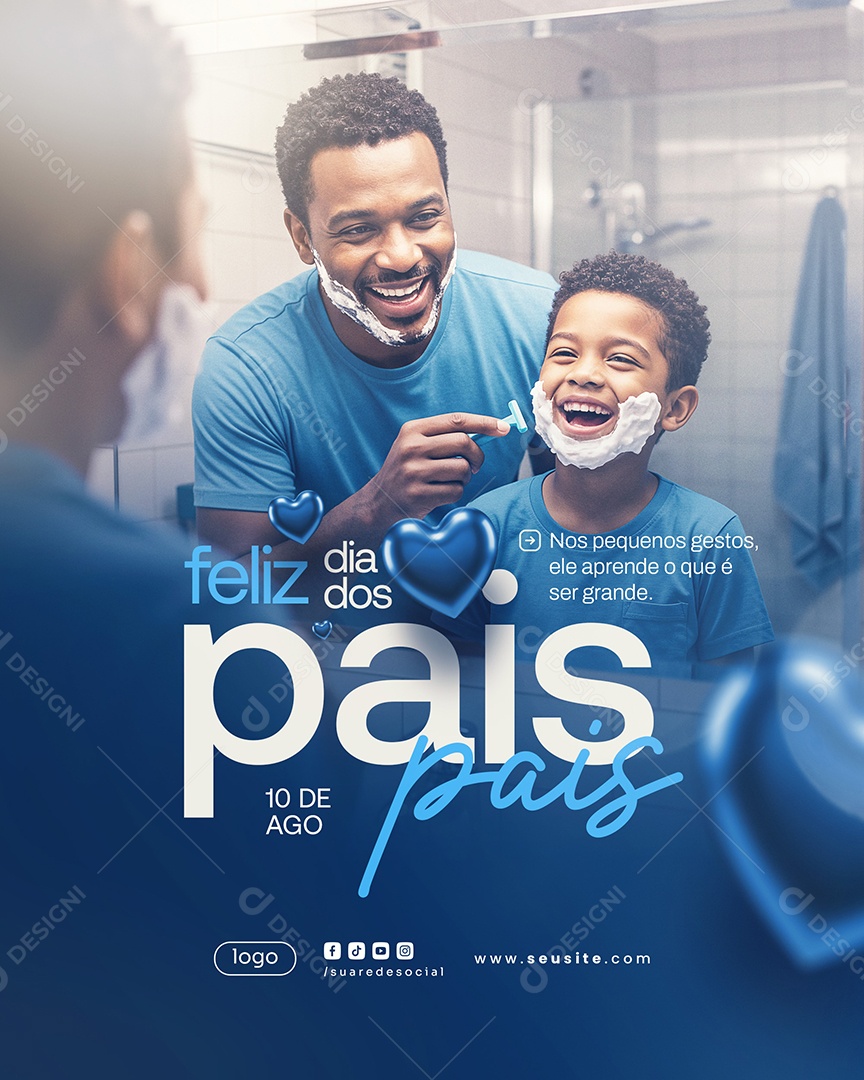 Feliz Dia Dos Pais 11 de Agosto Social Media PSD Editável