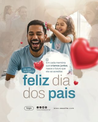 Feliz Dia Dos Pais 11 de Agosto Social Media PSD Editável