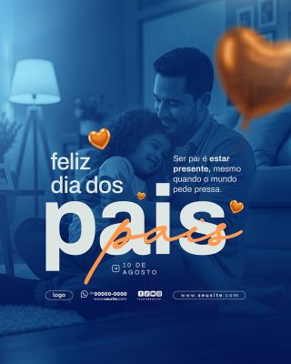 Feliz Dia Dos Pais 11 de Agosto Social Media PSD Editável