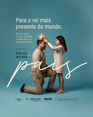 Feliz Dia Dos Pais 11 de Agosto Social Media PSD Editável
