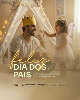 Feliz Dia Dos Pais 11 de Agosto Social Media PSD Editável