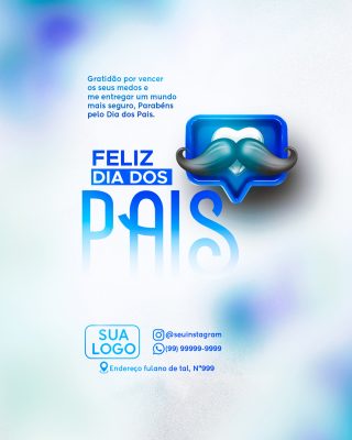 Feliz Dia dos Pais 10 de Agosto Social Media PSD Editável