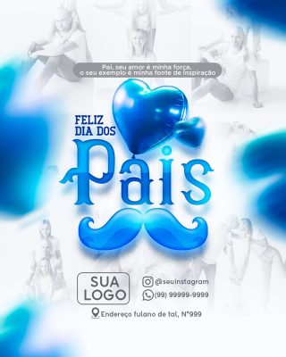 Feliz Dia dos Pais 10 de Agosto Social Media PSD Editável