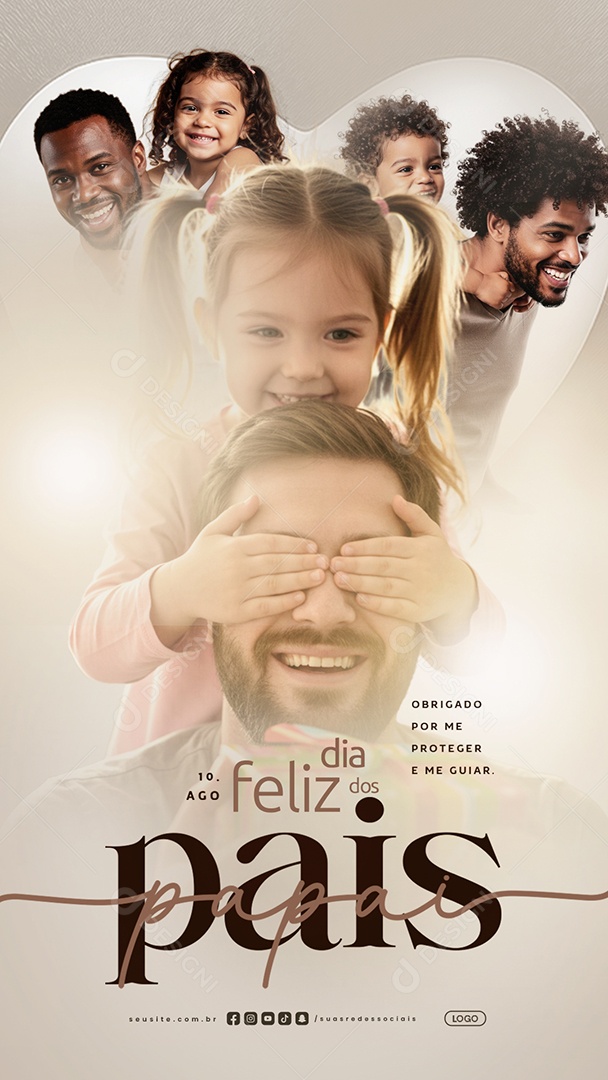 Story Feliz Dia dos Pais 10 de Agosto Papai Social Media PSD Editável
