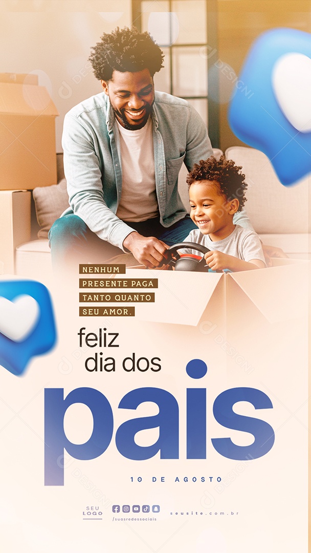 Story Feliz Dia dos Pais 10 de Agosto Social Media PSD Editável