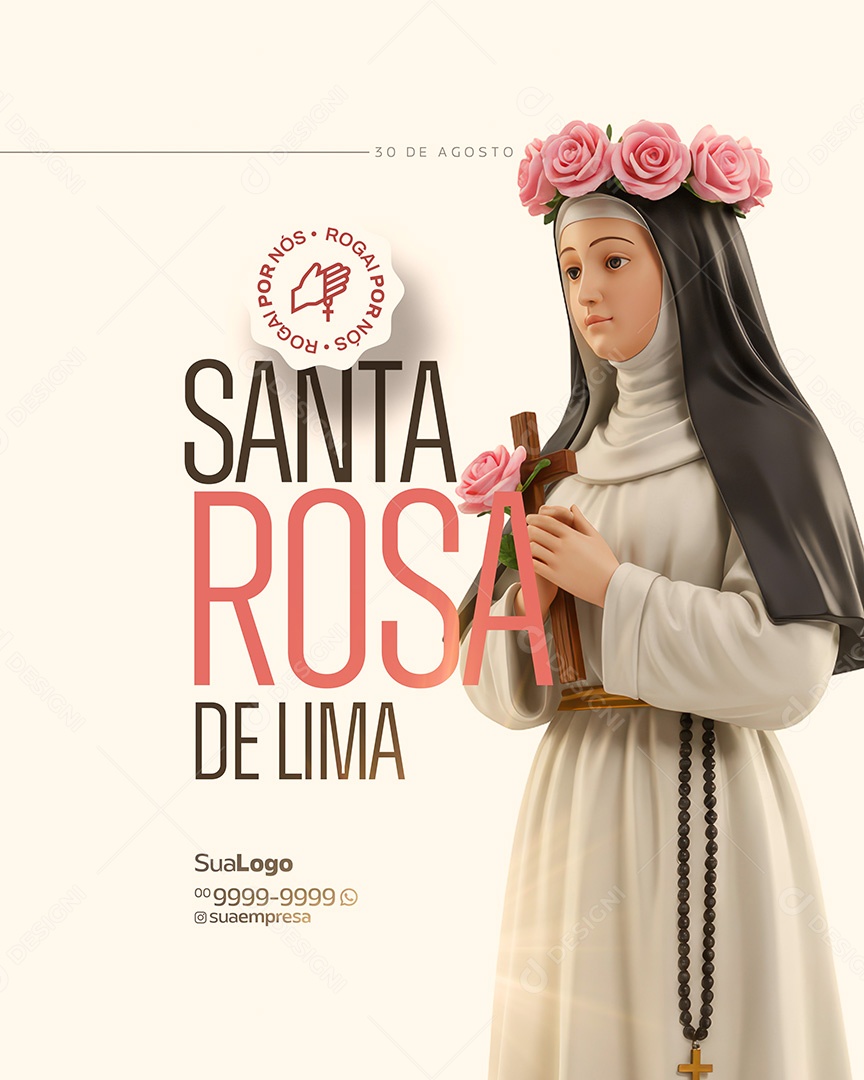 Dia de Santa Rosa de Lima 30 de Agosto Social Media PSD Editável (4)