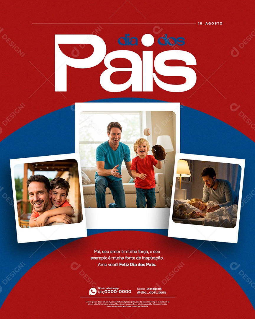 Social Media Feliz Dia dos Pais 10 de Agosto PSD Editável