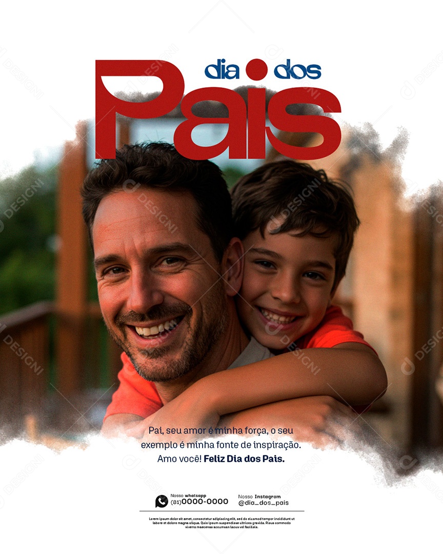 Social Media Feliz Dia dos Pais 10 de Agosto PSD Editável