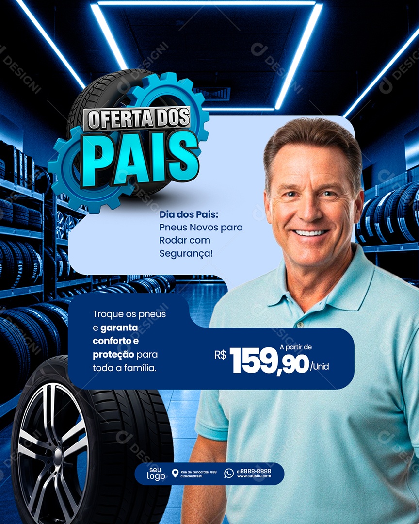 Social Media Feliz Dia dos Pais 10 de Agosto PSD Editável