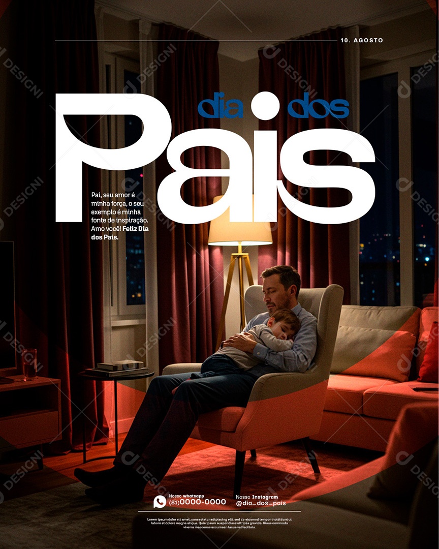 Social Media Feliz Dia dos Pais 10 de Agosto PSD Editável