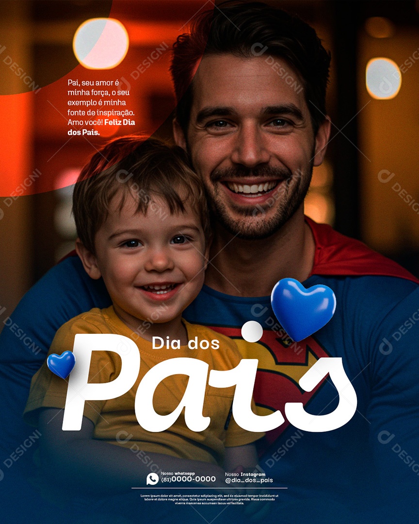 Social Media Feliz Dia dos Pais 10 de Agosto PSD Editável