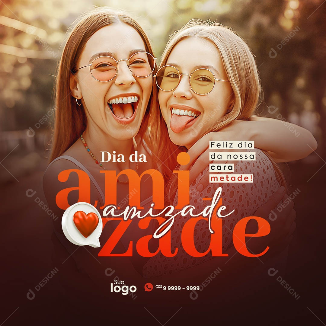 Feliz Dia da Amizade Social Media PSD Editável
