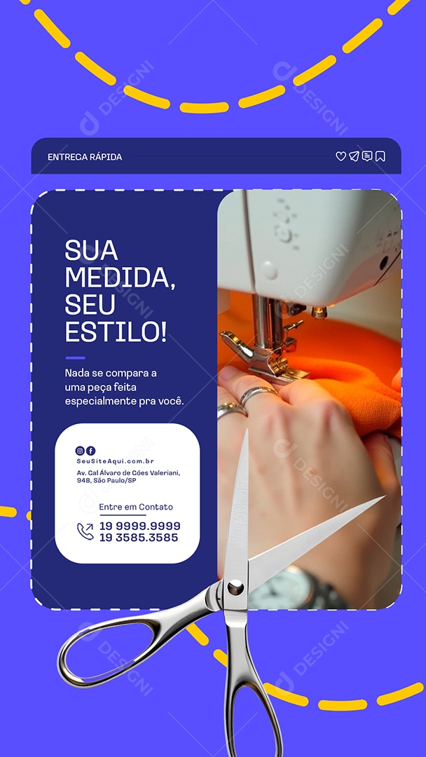 Story Costureira Sua Medida seu Estilo Social Media PSD Editável