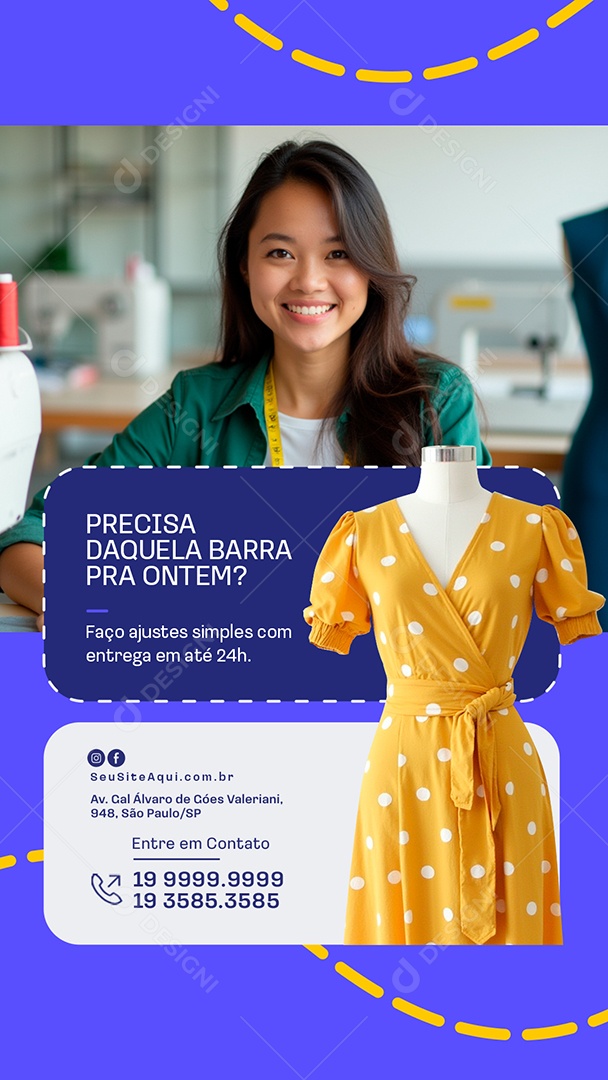 Story Costureira Precisa Daquela Barra Pra Ontem Social Media PSD Editável