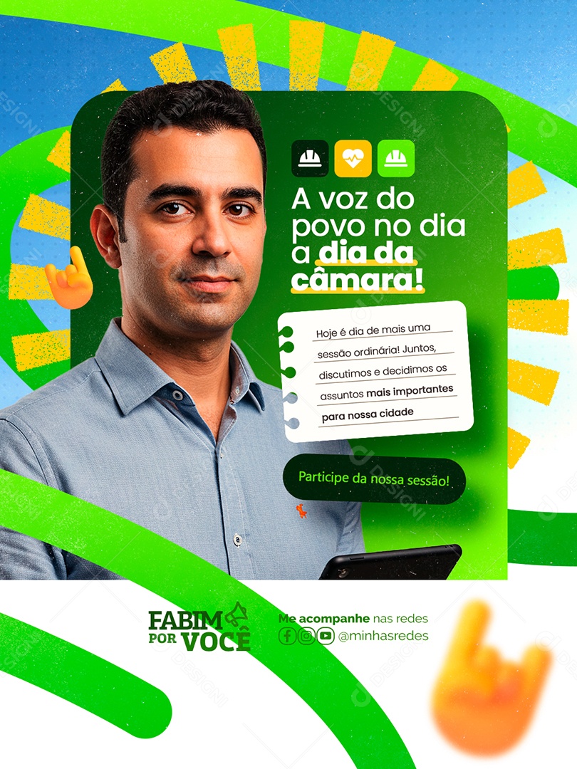 Vereador A Voz do Povo no Dia a Dia da Câmara Social Media PSD Editável