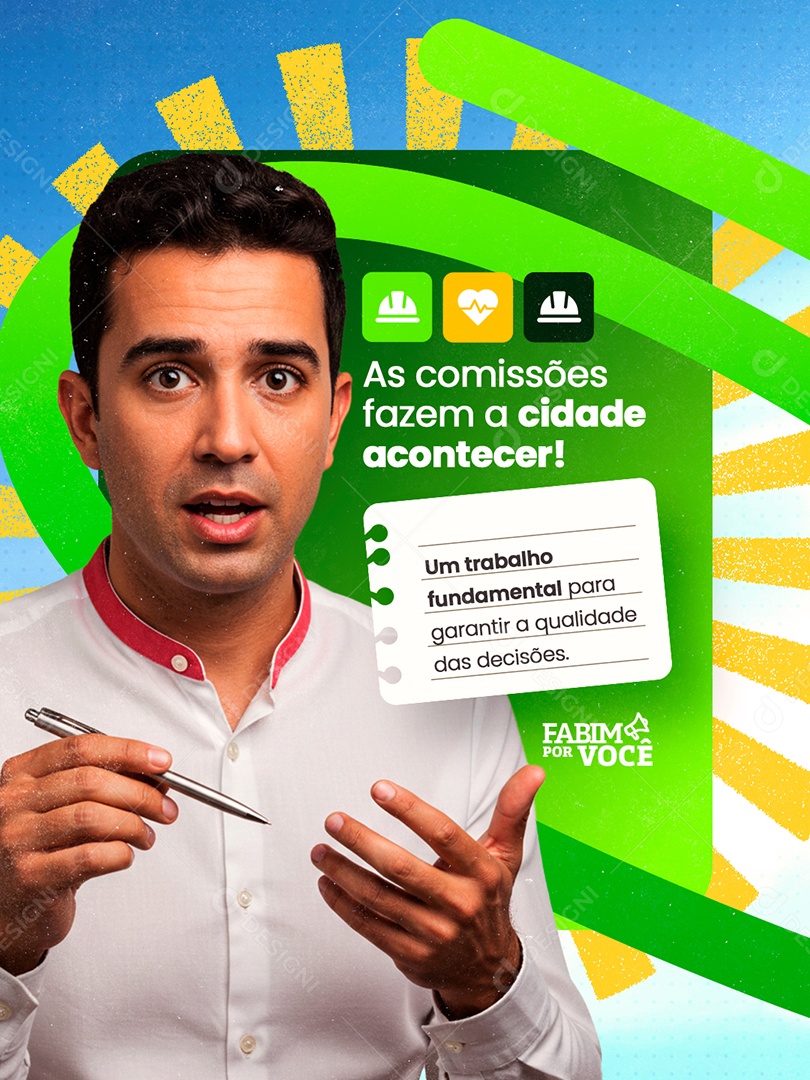 Vereador As Comissões Fazem a Cidade Acontecer Social Media PSD Editável