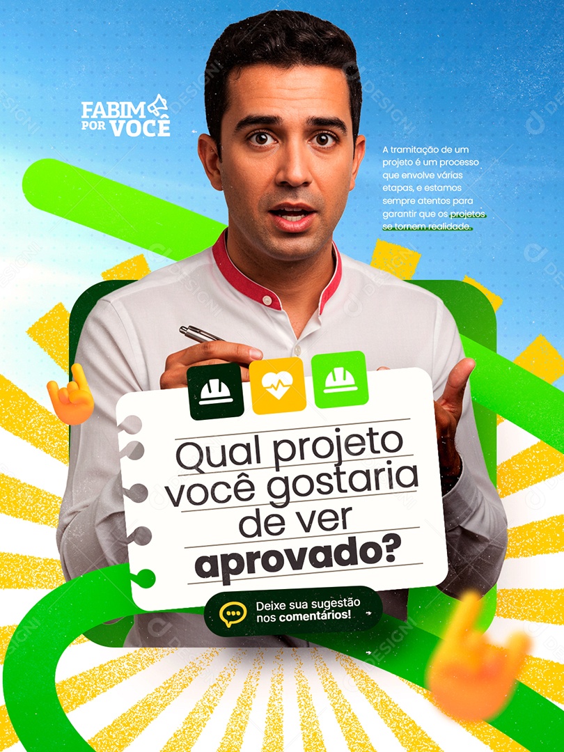 Vereador Qual Projeto Você Gostaria de Ver Aprovado Social Media PSD Editável
