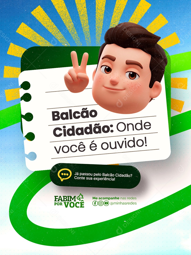 Vereador Valcão Cidadão Onde Você é Ouvido Social Media PSD Editável