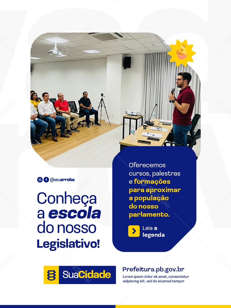 Política Conheça a Escola do Nosso Legislativo Social Media PSD Editável